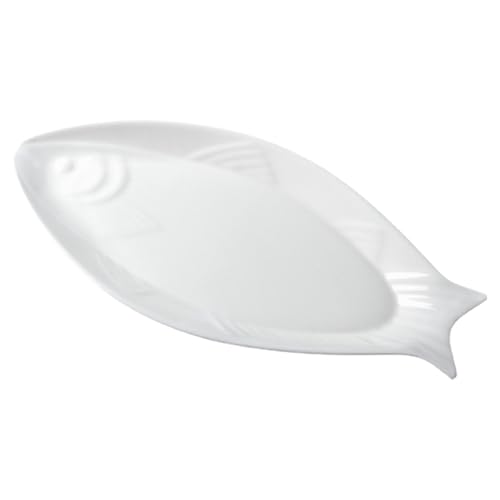 WEKADRIN Piatto da pesce in ceramica, ovale, durevole, liscio, lucido, versatile, utilizzabile per la casa, il ristorante, la decorazione da tavolo, per feste di famiglia
