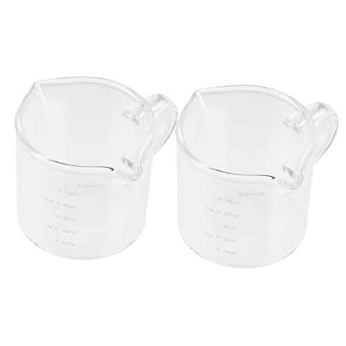 Zerodeko 2pièces Tasses à Espresso Verre Avec Poignée De Tasses à Café Et Doseurs Pour Préparer Des Boissons Éxpresso Et Latte Art