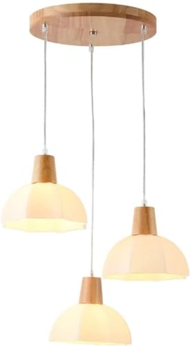 Lustre en bois 3 lumières parfait pour illuminer votre table de salle à manger