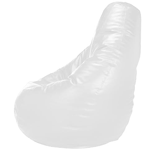 Image of Casa Copenhagen Premium Leather Bean Bag Chair, Filled with Beans | Capacity: Upto 7 Ft Height, 200 KG Weight | 4XL | Super White