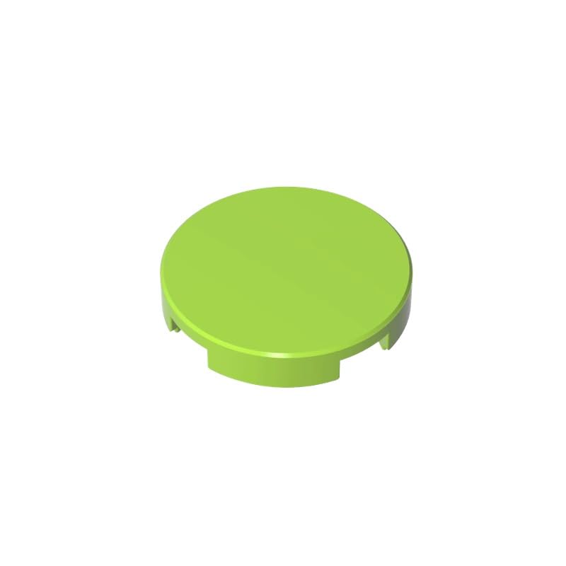 Gobricks 14769 Circular Plate Tile Round 2x2 with Bottom Stud Holder 50 Pieces GDS-611 Compatible with Lego Building Blocks Color:Lime — image 1