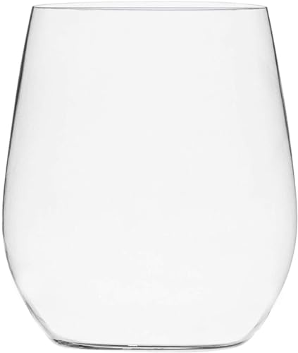 Munfix Plastic Stemless Wine Glasses 48 Pack, Disposable 12 Oz Clear Plastic Wine Cups Shatterproof Recyclable and BPA-Free