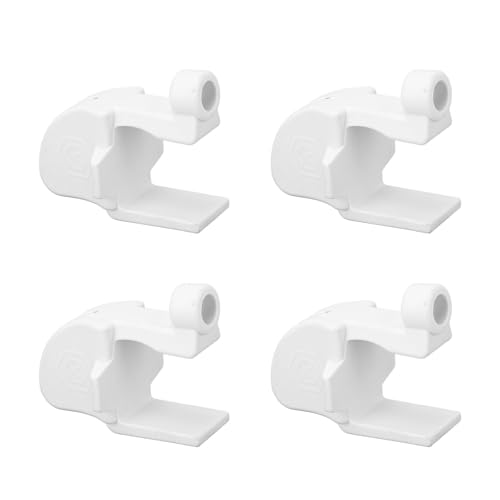 4pcs Pontoon Boat Clips Boat Accessories Nylon Versatile Boat Bumper Hangers for 1in and 1.25in Rectangular Tube for 3/8in Rope (White)