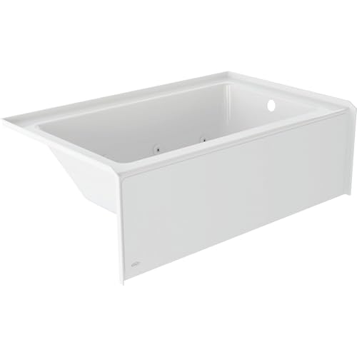 Jacuzzi SIGNATURE Acrylic Skirted Bathtub, Jet Massage Tub, Slip Resistant, Right Drain Placement, 60' (L) x 36' (W), Rectangle Flat Front, White