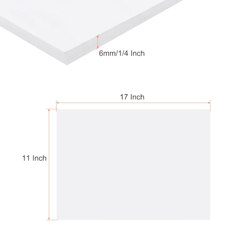 Image of Expanded PVC Plastic Sheet 1 /4 inch Thick, 11 inchx17 inch Lightweight Rigid Foam Sheet, [for Crafts Signage Displays Digital Screen Printing] - White / 1 Pcs