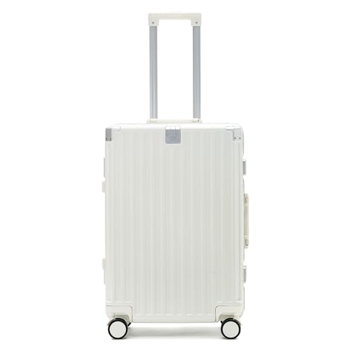 FOXHOLE 24" Upgraded Hard Shell Suitcases Aluminum Frame Luggage with Spinner Wheels Cup Holder and USB Port Blue3