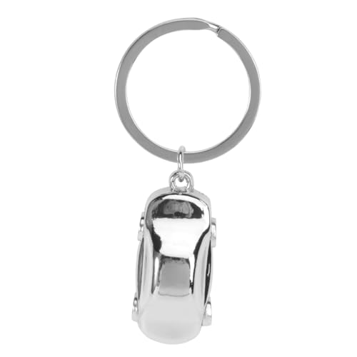FELTECHELECTR Car Shaped Metal Keychain Keyring Silver, Creative Automotive Keyring for Men and Women, Sturdy Car Key Chain Accessory for Vehicle Interior Use