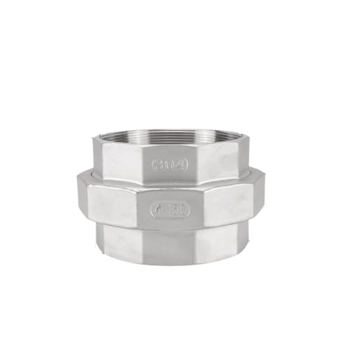 KNvss DN100 4" BSPT Female Socket Union Coupler 201 304 316 Stainless Steel Pipe Fitting Connector Adapter Water Gas Oil (Color : BSPT SS201, Size : FEMALE TO FEMALE_4")