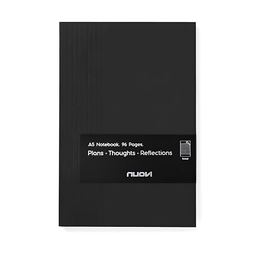 Image of Record Note Book, Nero | A5 - Ruled Grid Pages | 96 Pages - 100GSM Pages with Soft Cover | Ideal for Office, College, School, Journaling, Meeting & More