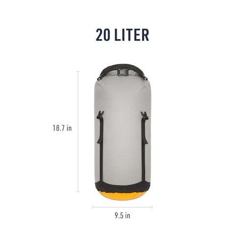 Image of Sea to Summit eVac Ultra-Lightweight Compression Dry Bag, Waterproof Dry Storage, 20 Liter, Highrise Grey