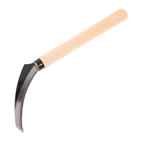 BAZEITFLOW Sarchiatrice da Giardino Seghettata con Lama in Acciaio Ultrasottile e Manico in Legno Coltello Multiuso per Diserbo Taglio Erba e Corde Attrezzo Manuale Portatile per Cura