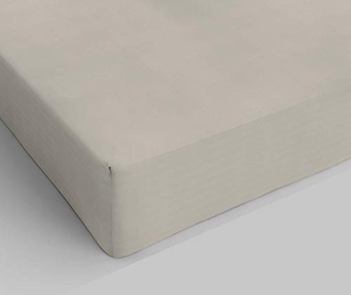 Italian Bed Linen Fitted Sheet "Elegant" with Corner, Microfiber, Small double, Light grey