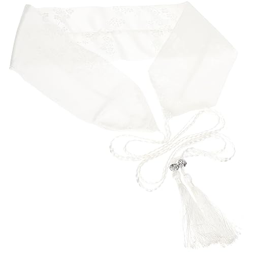 Japanese Style Wide Waist Belt for Costume Accessories Vintage Embroidered Waistband with Tassel Breathable for Han Chinese Clothing Chic Design for Parties4