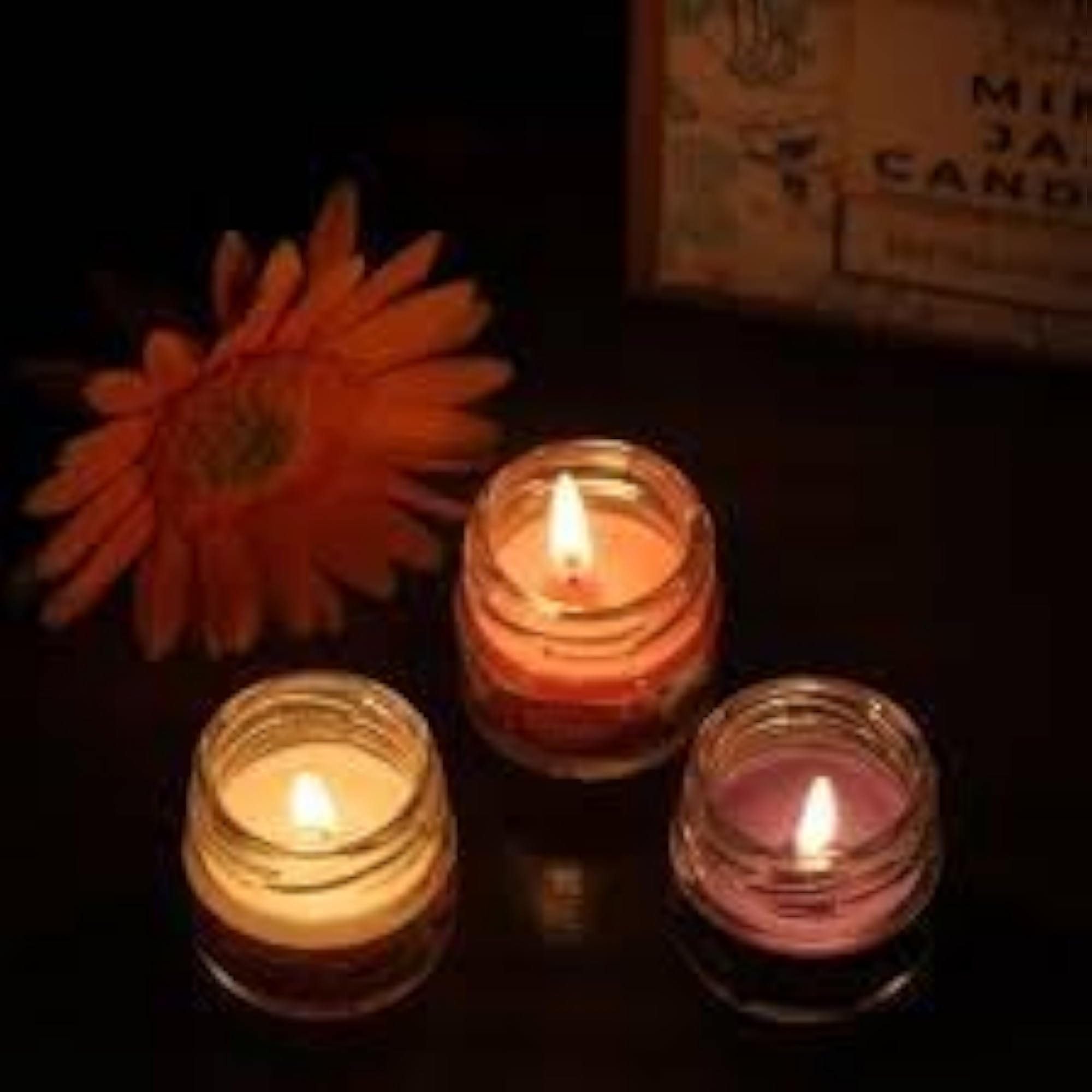 GEMAAURA Rose Scented Jar Candle, Pink