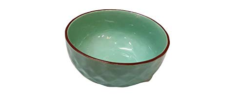 Glazed Ceramic Noodles/Cereal/Dry Fruit/Multi-Purpose Diamond Patterned Bowls 450ml, Set of 2