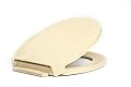 Centoco Round Toilet Seat Soft Close, Closed Front with Cover, Premium Seat, Plastic, Made in the USA, 1400SC-106, Bone