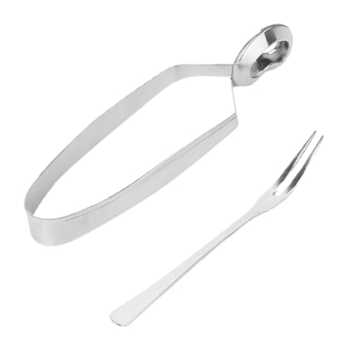 TOGEVAL Pinze Lumache in Acciaio Alimentare Utensili Cucina Pratici e Resistenti per Casa e Ristorante Pinze Cibo per Escargot con Forchetta Design Semplice e Funzionale