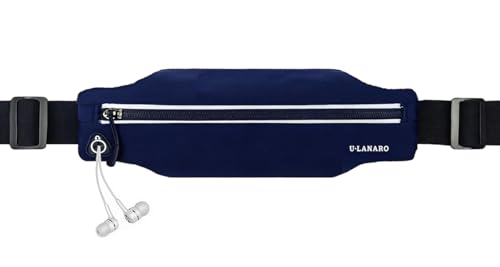 Image of U.LANARO Slim Running Belt Fanny Pack Running Phone Holder Waist Band Pouch | Fits ALL Phones, Marathon Sport Workout Exercise Fitness, Money Belt, Expandable Pocket, Runners Gear Accessories, Men Women