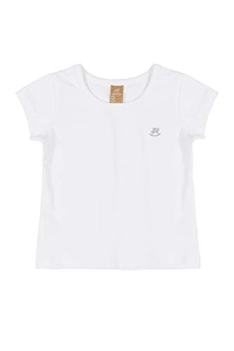 Blusa Infantil Manga Curta Menina Up Baby, Branco, 10
