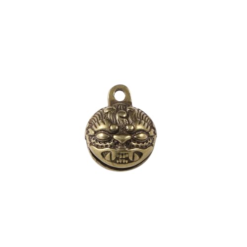 Porte-clés lion tigre laiton avec clochette cuivre comme cadeau original