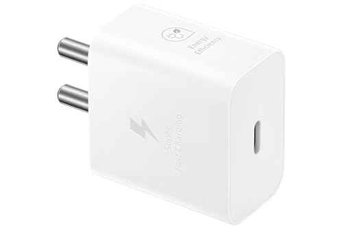 Image of Hoerrye Samsung 25W Gan Fast Charging Adapter With 1M Type C To C Cable Compatible With Galaxy M36,A56,A16,A06,M05,M06,M16,F16,F05,F06&Other 25 Watt USB C Devices,Superfast Mobile Phone Charger,White