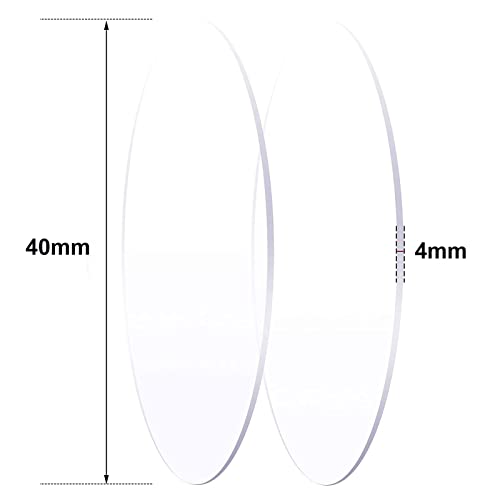 COYOUCO 10Pcs Round Clear Acrylic Sheets, Plastic Discs Clear Round Acrylic Panels for Photo Frame Painting DIY Crafts,40x4mm