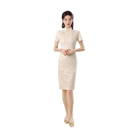 Cheongsam femme été à manches courtes au style chinois moderne