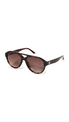 Tory Burch Womens Miller Pilot Sunglasses Dark Tortoise One Size