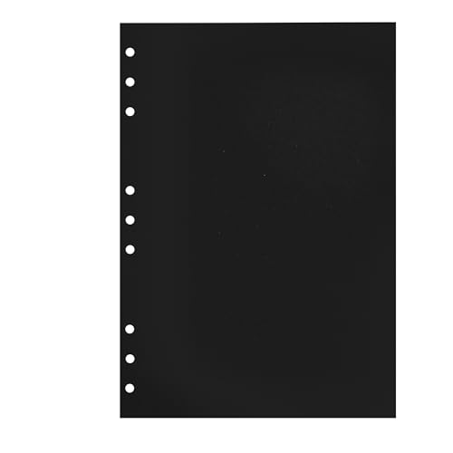Image of Zelten Loose Leaf Punched Paper Refills Paper for 6 Hole Binder Personal Organizer Diary Notebook Refillable Planner (Black Cardstock,B5 /9 Hole)