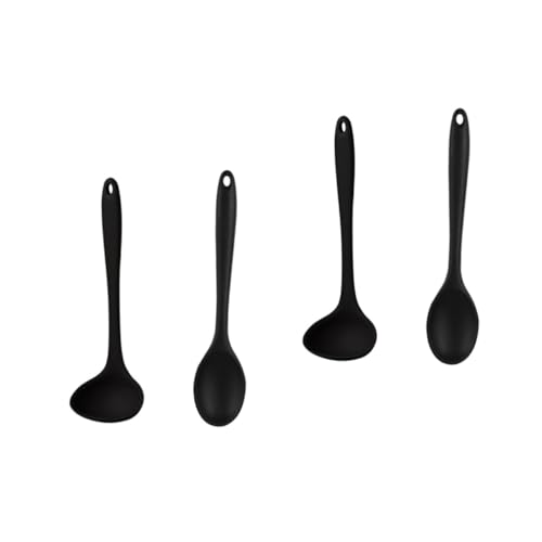 OUNONA 2sets 2 Pcs Silicone Rice Spoon Practical Kitchen for Soup Serving Meal Spoon and Ladle Smooth Surface Easy to Clean Comfortable Grip 2pcs*2