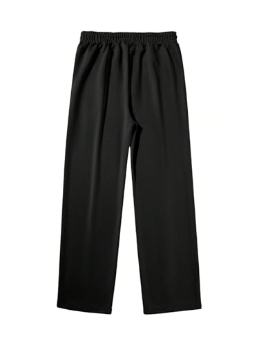 SHENHE Men's Casual Pants Straight Leg Elastic Waist Open Bottom Workout Pants with Pockets2