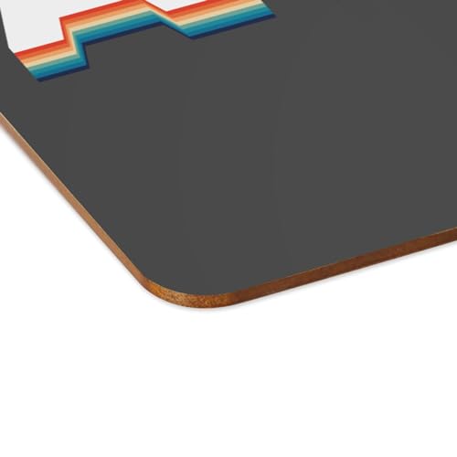Sets de table en liège grand format imperméables au design retro noir mat