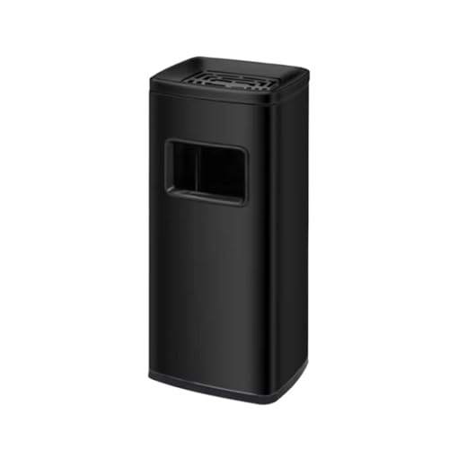 Commercial Outdoor Trash Can with Lid - Heavy-Duty Waste Container for Yard, Garage & Patio - Durable Black Garbage Bin for Easy Waste Disposal