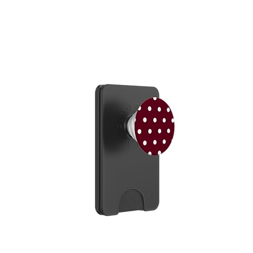 Mujeres de Color de Moda de Lunares de Polka Rojo Burgundy PopSockets PopWallet para MagSafe