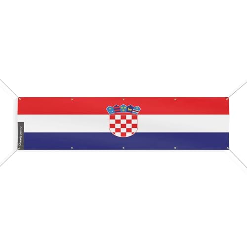 Drapeau de la Croatie 60x240cm à 10 oeillets en tissu haute résistance