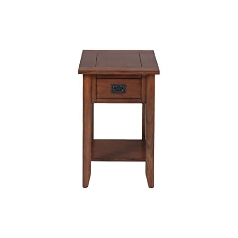 Jofran Inc. Mission Oak Chairside End Table with Storage Cover