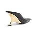 Kluolandi Metallic Heeled Mules for Women Sexy Pointed Closed Toe Slip On Wedge Mule Pumps Heels Black Gold Size 10