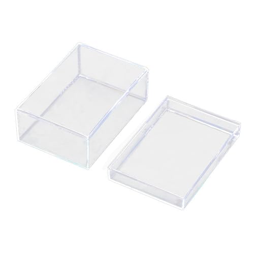Scatola di stoccaggio delle carte trasparenti - Organizzatore rettangolare in plastica trasparente con coperchio | Scatola portata a prova di polvere portatile per biglietti da visita, biglietti banca