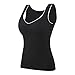 Camicia Termica Donne Senza Maniche Sottili Elastiche in Petto Elastici Solidi Thermo Gilet Top Tienilo Intimo Termico delle Donne Calde Elasticity (Color : Black, Size : 2XL.)