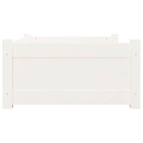 vidaXL Hundebett Weiß 75,5x55,5x28cm Massivholz Kiefer Hundekorb Hundesofa