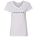 Dorluksy Freedom Charlie Kirk Tee - RIP Memorial Tribute Ladies' V-Neck Tshirt (White, Small)