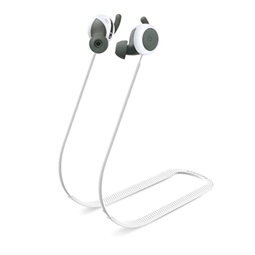 Google Pixel Buds A-Series に適用 イヤホン ストラップ シリコン製 落下防止 紛失防止 スポーツ最適 グーグル Pixel Buds A 用 ネックストラップ (ホワイト)