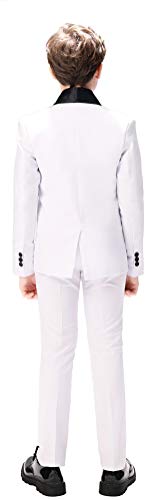 Boy Classic Tuxedo Morden Fit 3 Pcs Boys White Baptism Suits With Coat, Pants, Vest Set No Tail Size 3T #TOP2