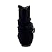 ABSOLEX Women Suede Fashion Slouch Mid Calf Low Heel Casual Slip On Ankle Bootie, Black, 7