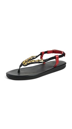 Ancient Greek Sandals Women's Zoi Crystal Sandals, Amber/red, 7 Medium Us