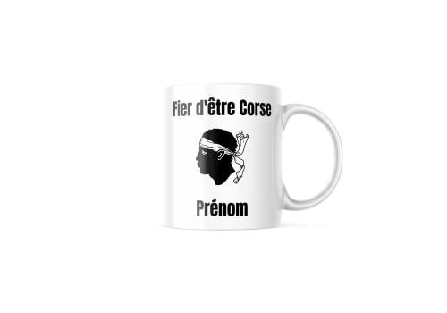 Mug tasse personnalisé fier d'être Corse et prénom
