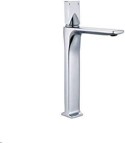 Robinet mitigeur de lavabo court et haut pour eau chaude et froide en nickel brossé ou chrome