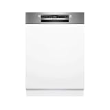 Bosch SMI4HVS14E Serie 4 Smarter lavastoviglie parzialmente integrata, 60 cm, cesti VarioFlex, 3 rackmatik, Smart Start, Silence Programm, AquaStop, EcoSilence Drive, acciaio spazzolato