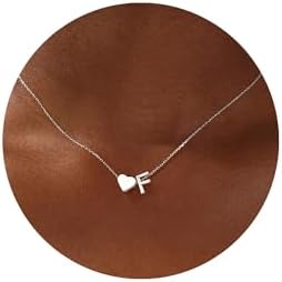 Turandoss Gold Heart Initial Necklace for Women Teen Girls - 18K Gold Plated Letter A-Z Pendant Necklace Dainty Heart Necklaces Tiny Initial Necklaces Birthday Gifts for Women Jewelry