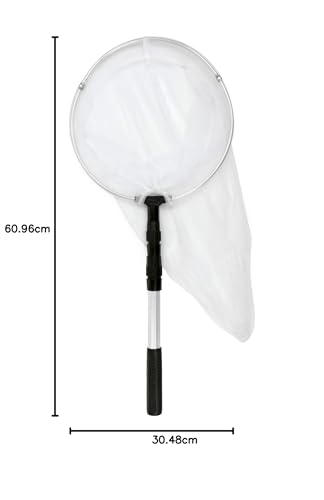 (حلقة 30 سم، مقبض 90 سم) - شبكة فراشة ريستكلاود مع حلقة 30 سم، مقبض يمتد إلى 90 سم